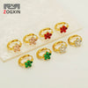 Women's 316L Stainless Steel 18K Gold Plated Flower Zircon Inlaid Earrings