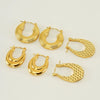 Women's 316L Stainless Steel 18K Gold Plated Geometric Exaggerated Spiral Wave Point Earring Buckles