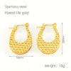 Women's 316L Stainless Steel 18K Gold Plated Geometric Exaggerated Spiral Wave Point Earring Buckles