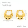 Women's 316L Stainless Steel 18K Gold Plated Geometric Exaggerated Spiral Wave Point Earring Buckles