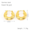 Women's 316L Stainless Steel 18K Gold Plated Geometric Exaggerated Spiral Wave Point Earring Buckles