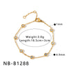 Women's Stainless Steel 18K Gold Plated Geometric Heart Bracelet With Zircon Inlay And Electroplated Finish