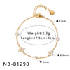 Women's Stainless Steel 18K Gold Plated Geometric Heart Bracelet With Zircon Inlay And Electroplated Finish
