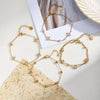 Women's Stainless Steel 18K Gold Plated Geometric Heart Bracelet With Zircon Inlay And Electroplated Finish
