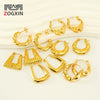 Women's 316L Stainless Steel 18K Gold Plated Geometric Ushape Electroplated Earrings