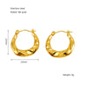 Women's 316L Stainless Steel 18K Gold Plated Geometric Ushape Electroplated Earrings