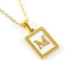 Women's 316L Stainless Steel 18K Gold Plated Letter Pendant Necklace With Natural Shell Inlay And Electroplating