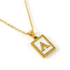 Women's 316L Stainless Steel 18K Gold Plated Letter Pendant Necklace With Natural Shell Inlay And Electroplating