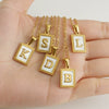 Women's 316L Stainless Steel 18K Gold Plated Letter Pendant Necklace With Natural Shell Inlay And Electroplating