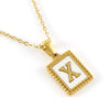 Women's 316L Stainless Steel 18K Gold Plated Letter Pendant Necklace With Natural Shell Inlay And Electroplating