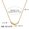 Women's Stainless Steel 18K Gold Plated Necklace With Natural Pearl Small Square Geometric Pendant And Regular Clavicle Chain