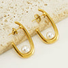 Women's 316L Stainless Steel 18K Gold Plated Ushape Geometric High Sense Electroplated Earrings
