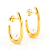 Women's 316L Stainless Steel 18K Gold Plated Ushape Geometric High Sense Electroplated Earrings