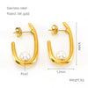 Women's 316L Stainless Steel 18K Gold Plated Ushape Geometric High Sense Electroplated Earrings