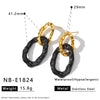 Women's Stainless Steel 18K Gold Vacuum Plated Geometric Irregular Earrings With Simple Fashion Design