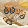 Women's Stainless Steel 18K Gold Vacuum Plated Geometric Irregular Earrings With Simple Fashion Design