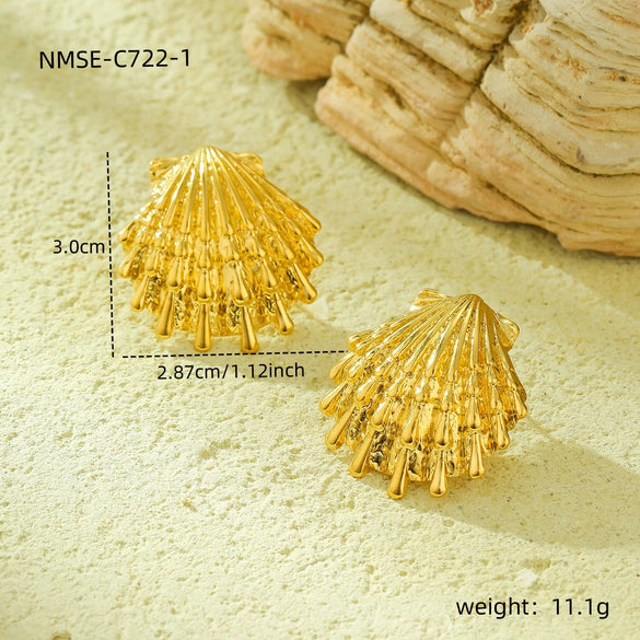 Women's Stainless Steel 18K Goldplated Ocean Style Earrings