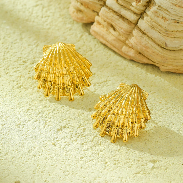 Women's Stainless Steel 18K Goldplated Ocean Style Earrings