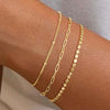 Women's Stainless Steel Layered Geometric Chain Bracelet With Tennis Cuban And Box Chain Style Electroplated Fashion Jewelry