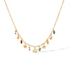 Women's Stainless Steel Layered Tassel Necklace With Rhinestone Star And Heart Pendants Pvd Real Gold Plated Geometric Jewelry