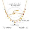 Women's Stainless Steel Layered Tassel Necklace With Rhinestone Star And Heart Pendants Pvd Real Gold Plated Geometric Jewelry