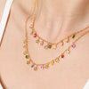 Women's Stainless Steel Layered Tassel Necklace With Rhinestone Star And Heart Pendants Pvd Real Gold Plated Geometric Jewelry