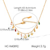 Women's Stainless Steel Layered Tassel Necklace With Rhinestone Star And Heart Pendants Pvd Real Gold Plated Geometric Jewelry