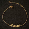 Women's Stainless Steel Letter Charm Anklet With Constellation Inspired Design For Wholesale