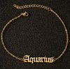 Women's Stainless Steel Letter Charm Anklet With Constellation Inspired Design For Wholesale