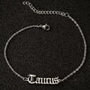 Women's Stainless Steel Letter Charm Anklet With Constellation Inspired Design For Wholesale