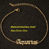 Women's Stainless Steel Letter Charm Anklet With Constellation Inspired Design For Wholesale