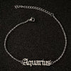 Women's Stainless Steel Letter Charm Anklet With Constellation Inspired Design For Wholesale