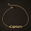 Women's Stainless Steel Letter Charm Anklet With Constellation Inspired Design For Wholesale