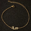 Women's Stainless Steel Letter Charm Anklet With Constellation Inspired Design For Wholesale