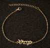 Women's Stainless Steel Letter Charm Anklet With Constellation Inspired Design For Wholesale