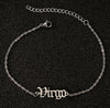Women's Stainless Steel Letter Charm Anklet With Constellation Inspired Design For Wholesale