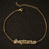 Women's Stainless Steel Letter Charm Anklet With Constellation Inspired Design For Wholesale