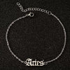 Women's Stainless Steel Letter Charm Anklet With Constellation Inspired Design For Wholesale