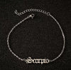 Women's Stainless Steel Letter Charm Anklet With Constellation Inspired Design For Wholesale
