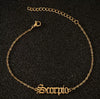 Women's Stainless Steel Letter Charm Anklet With Constellation Inspired Design For Wholesale