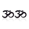 Women's Stainless Steel Letter Pattern Earrings With Praying Symbol And Electroplated Finish Fashion Jewelry