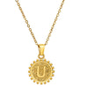 Women's Stainless Steel Letter Pendant Necklace With O Chain Simple Electroplated Clavicle Jewelry