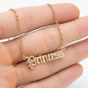 Women's Stainless Steel Letter Pendant Necklace With Vintage Electroplated Finish And Ochain Clavicle Jewelry Design