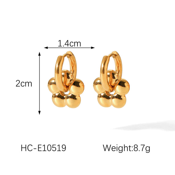 Women's Stainless Steel Love Flower Heart Star Pendant Earrings Electroplated