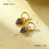 Women's Stainless Steel Love Series Peach Heart Earrings With Electroplating Design