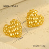 Women's Stainless Steel Love Series Peach Heart Earrings With Electroplating Design