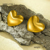 Women's Stainless Steel Love Series Peach Heart Earrings With Electroplating Design