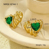 Women's Stainless Steel Love Series Peach Heart Earrings With Electroplating Design
