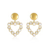 Women's Stainless Steel Love Series Peach Heart Earrings With Electroplating Design