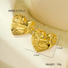 Women's Stainless Steel Love Series Peach Heart Earrings With Electroplating Design